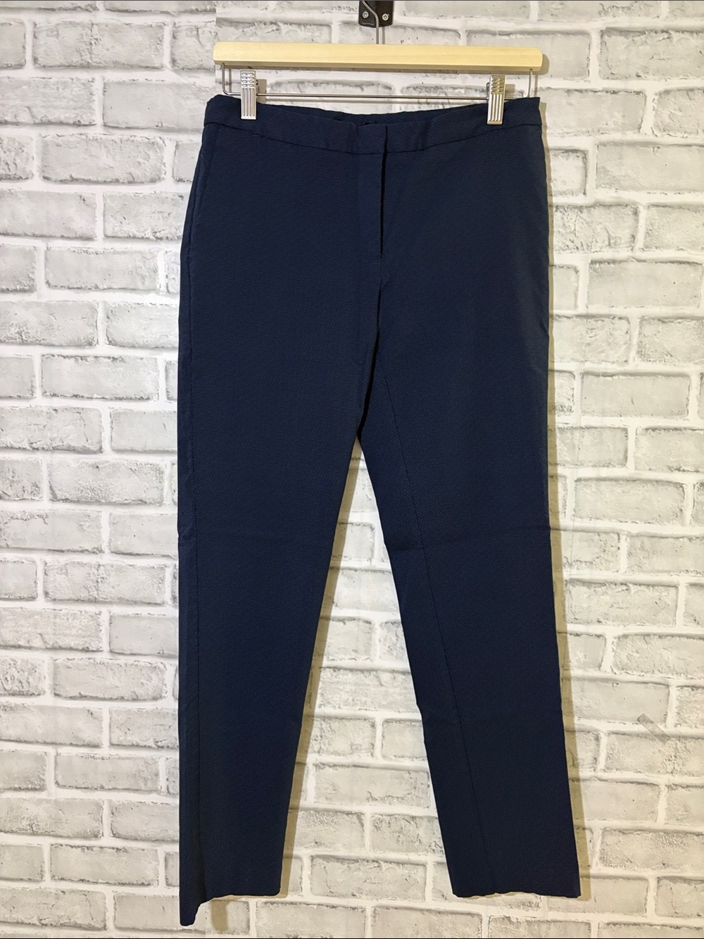 Mario Serrani Navy Dress Pants - Slim Tailored Trousers, size 6